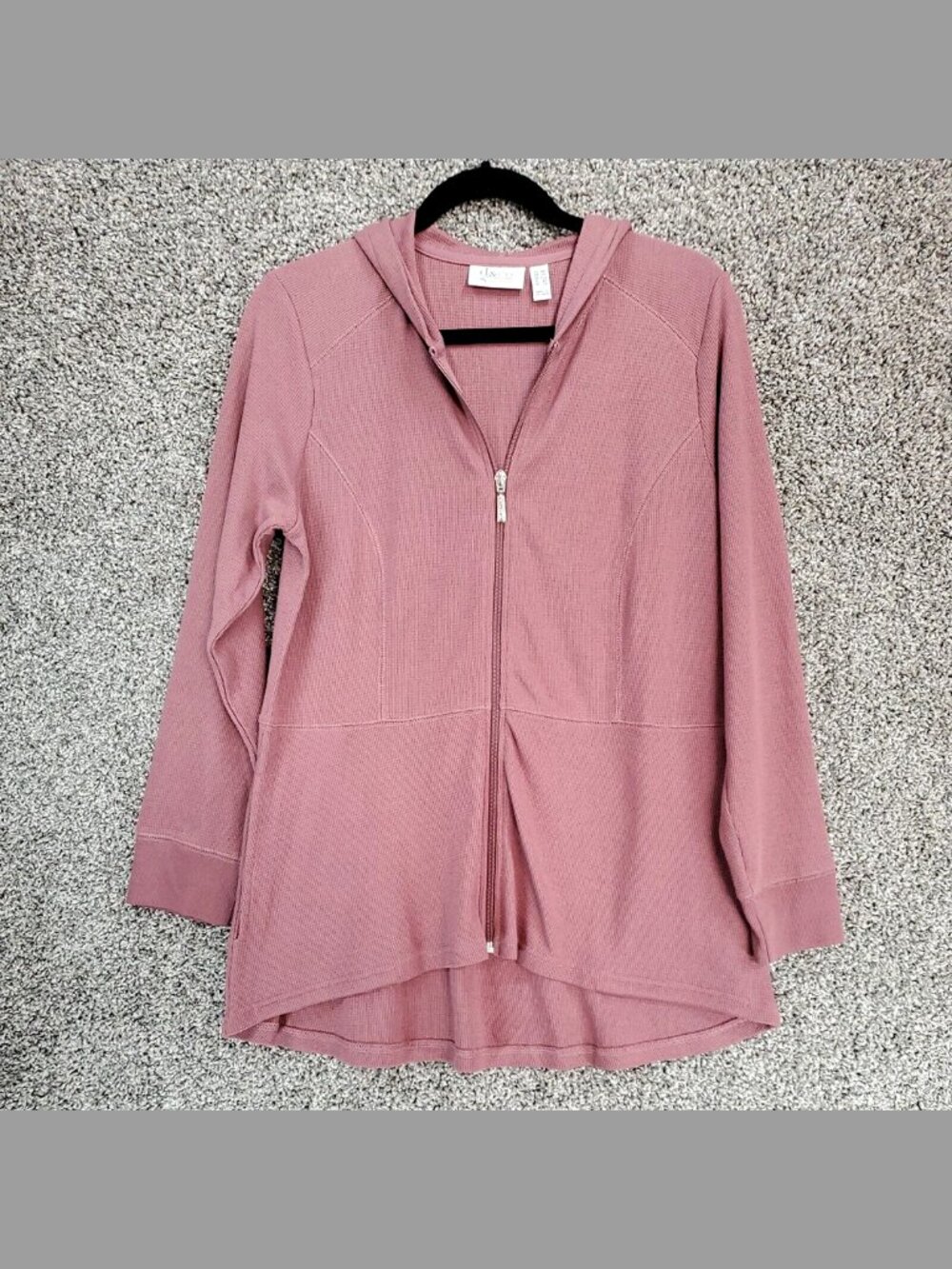 d & co. Active Mauve Side Pockets Long Sleeve Zippered Hoodie Women's Size MP